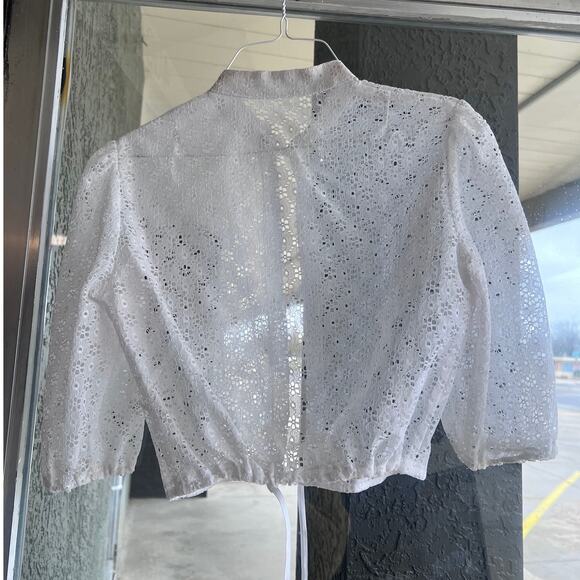 Vintage handmade lace half sleeve bolero size small - Picture 4 of 4